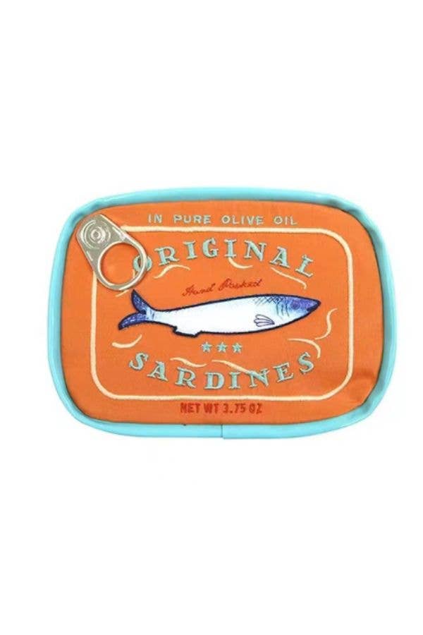 Sardine's Tin Can Gift Cosmetic Bag: Aqua/Coral
