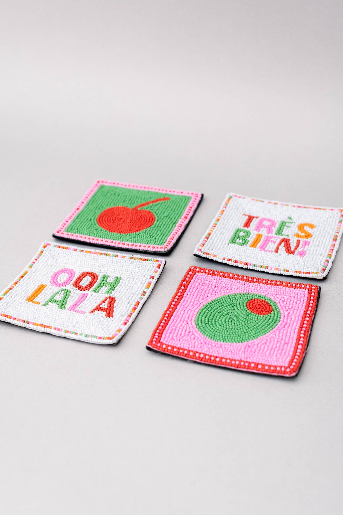 Beaded Coaster Set, Cocktail