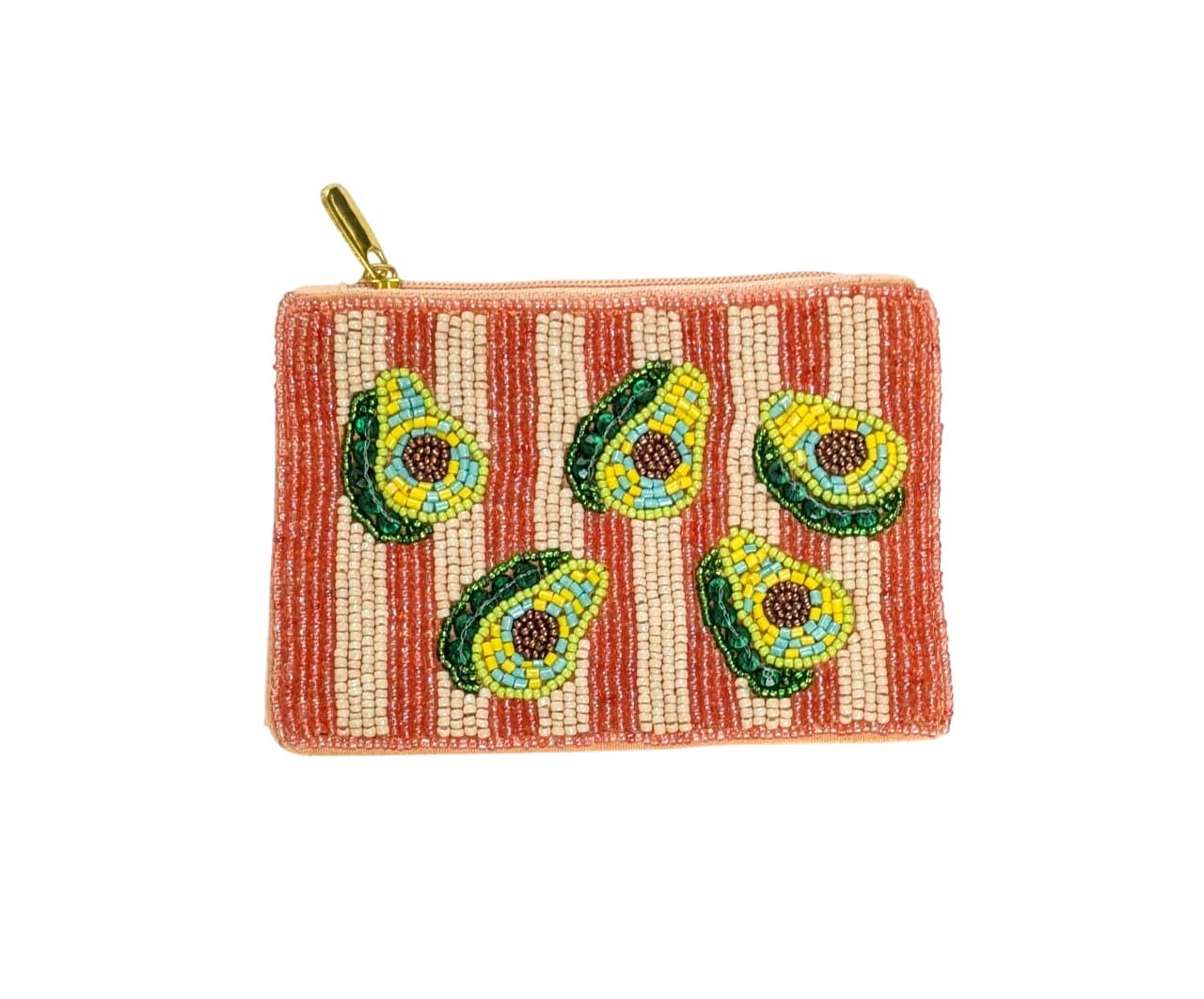 Avocados Fully Beaded Coin Purse