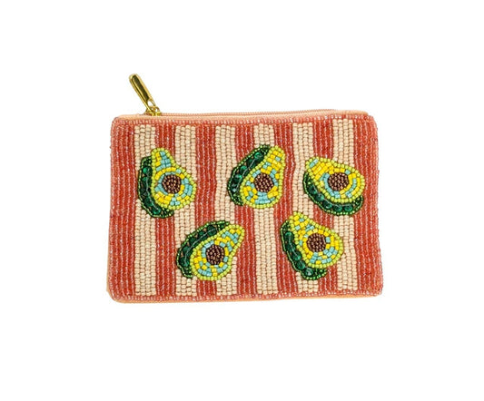 Avocados Fully Beaded Coin Purse