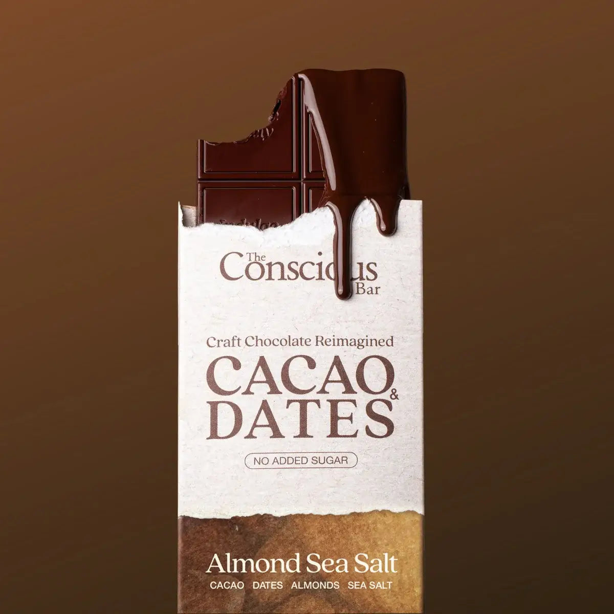 Date Sweetened Dark Chocolate - Almond Sea Salt