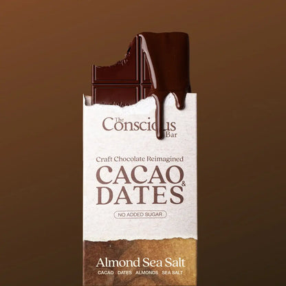 Date Sweetened Dark Chocolate - Almond Sea Salt