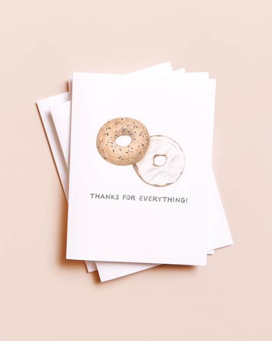 Everything Bagel — Food Pun Thank You Card