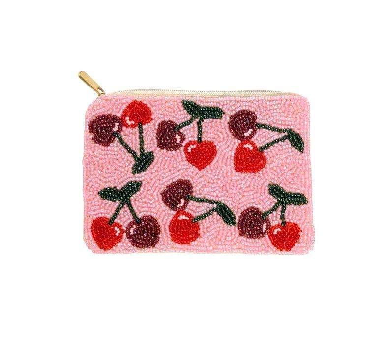 Cherries Bundle Themed Beaded Coin Purse