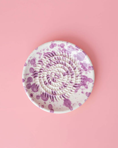 Handmade Ceramic Grater Dish Violet & White