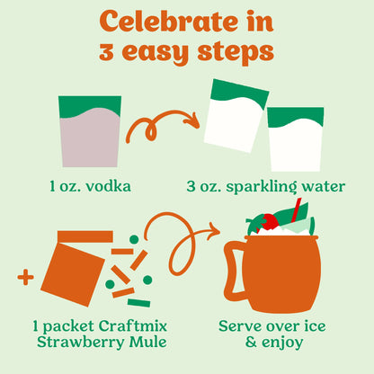 Strawberry Mule Cocktail Mixer - 6 Servings Multipack - Another Banger